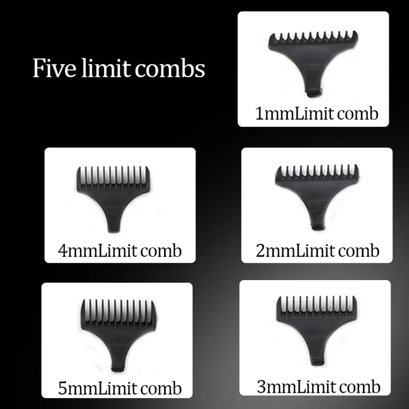 

New Professional Men Hair Clippers USB Rechargeable Low Noise Hair Trimmer Adjustable Blade