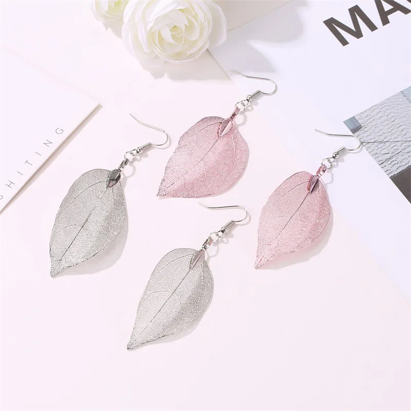 2019 Pendientes Mujer Горячая Модная бижутерия оптом полые металлические листья Висячие