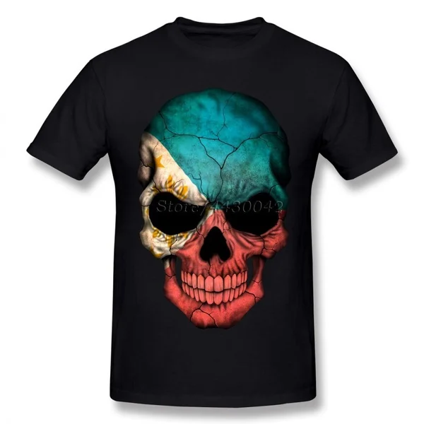 Филиппины флага Филиппин футболка с черепом для Для мужчин размера плюс хлопок