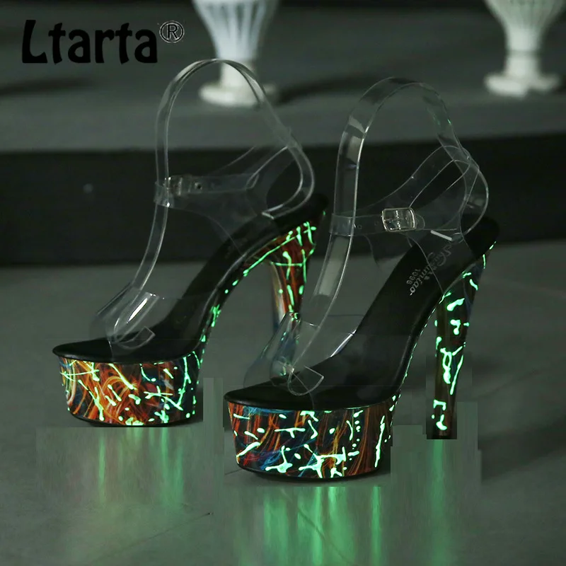 

LTARTA 8661 Series 15/17CM Heel 5cm Platform Clear Heels for Women Sapatos De Mujer Shoes Woman Sandals Sandalias LFD