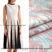 elegant spring and autumn leaf yarn dyed jacquard dress fabric sewing fabric factory shop is not out of stock