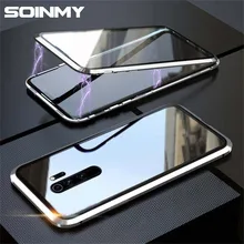 Magnetic Adsorption Metal Case for OPPO Reno 6 5 4 3 Pro Realme C17  C11 6 5 Pro K5 Find X 2 Bumper Double Glass Armor Back Capa