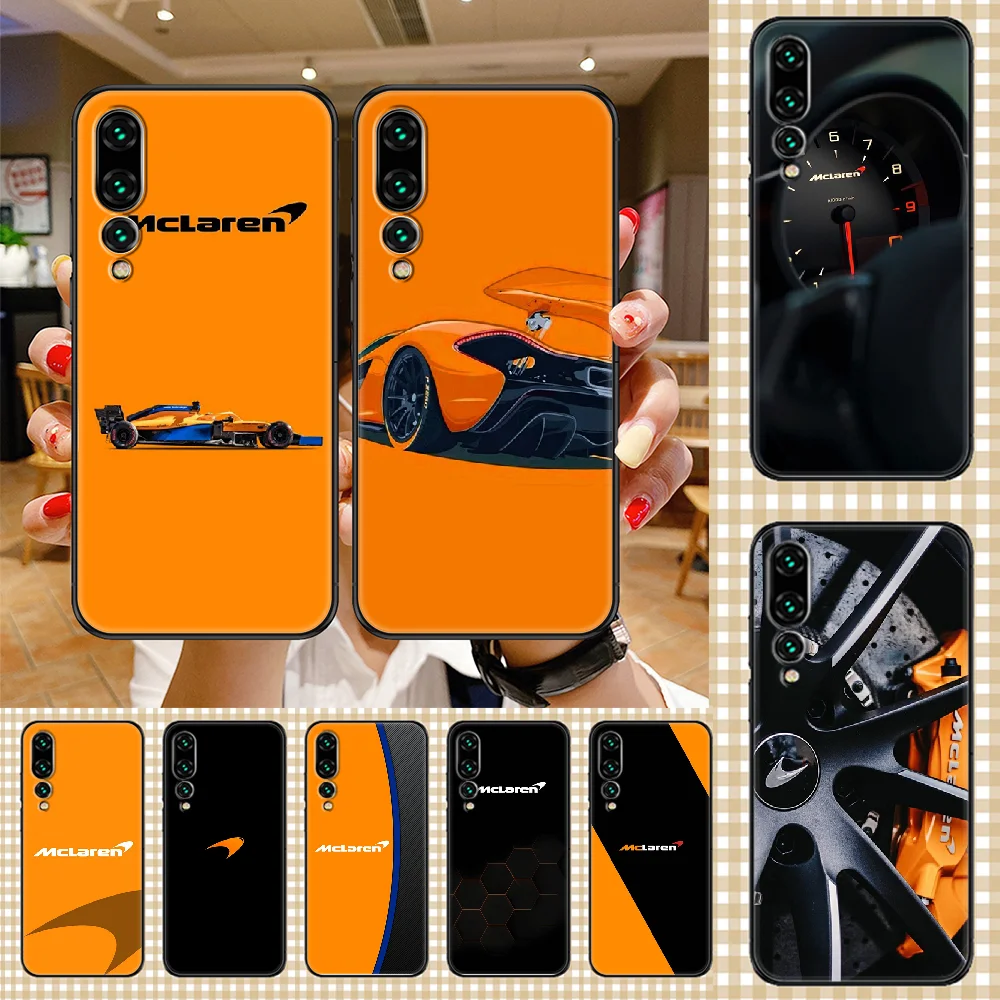 

McLaren Car Logo Phone case For Huawei P Mate P10 P20 P30 P40 10 20 Smart Z Pro Lite 2019 black 3D hoesjes soft bumper pretty