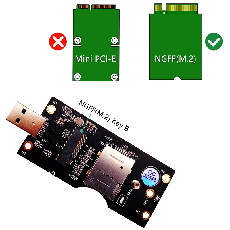 Переходник NGFF M.2 Key B к USB 3 0 Райзер-карта с разъемом для SIM-карты 8pin Поддержка модуля