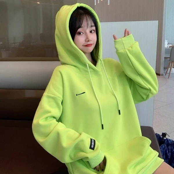

Loose Mid-Length Hooded Sweater Thin Rac