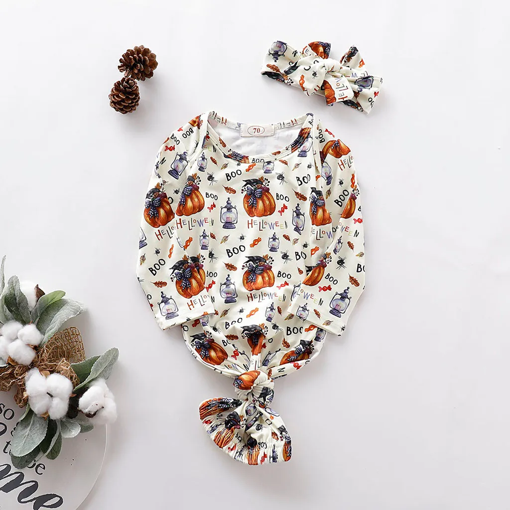 Новорожденный мальчик и девочка мультфильм Хэллоуин спальный мешок Пеленальный