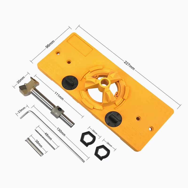 

35MM Cup Style Hinge Jig Boring Hole Drill Guide Forstner Door Hole Template Wood Cutter Carpenter Woodworking DIY Tools