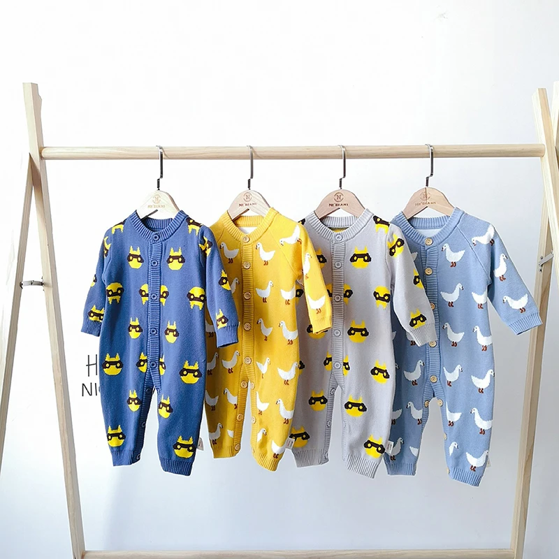 Комбинезон для новорожденных девочек и мальчиков одежда малышей вязаный свитер