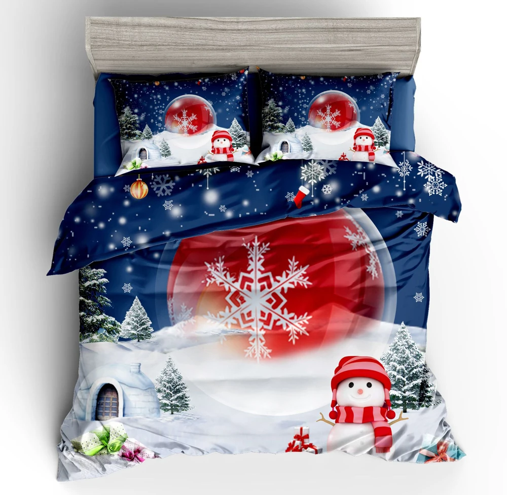 

3D Christmas Print Bedding Set Duvet Cover Set Pillowcases Comforter Bedding Sets Home Textile Bedclothes Bed Linen