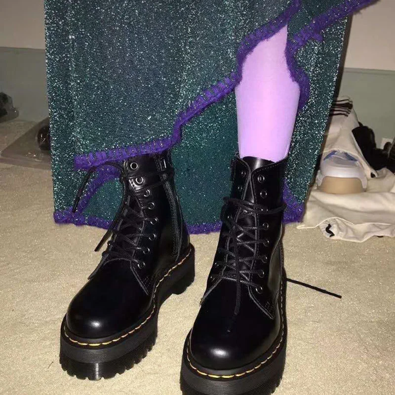 

thick soled boots women's 2021 summer thin zipper lace up muffin short boots