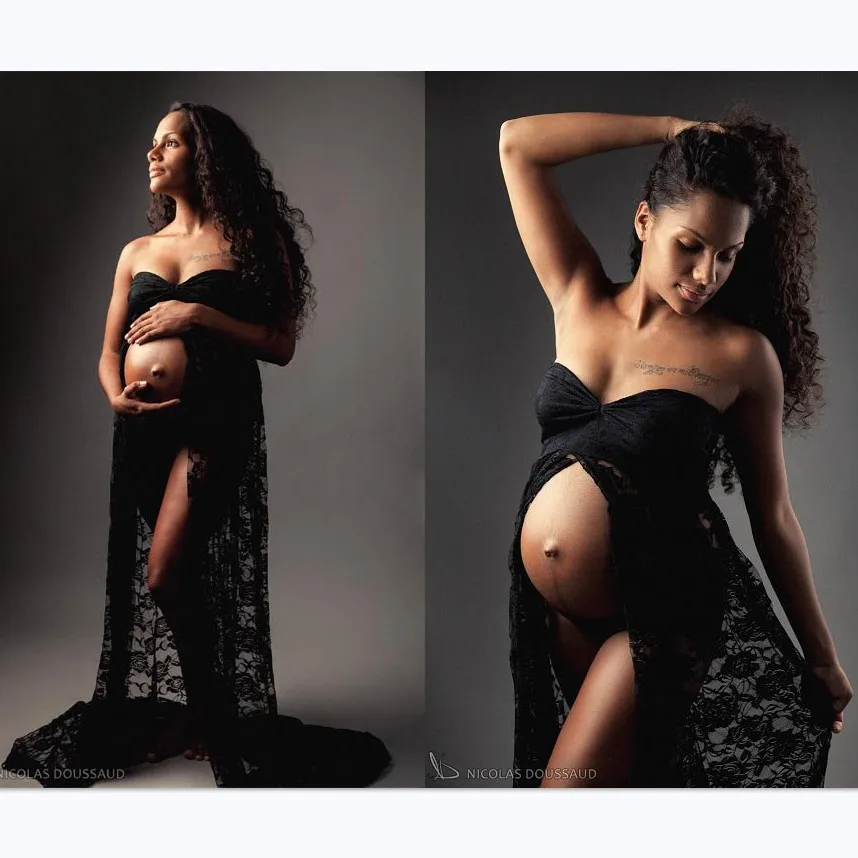 Платья для беременных кружевное платье без рукавов с открытыми плечами реквизит