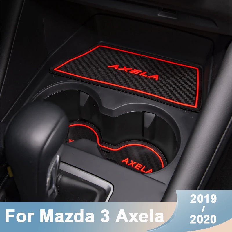 

For Mazda 3 Axela 2019 2020 Rubber Car Gate Slot Pad Non-slip Door Pad/Cup Anti Slip Door Groove Mat Trim Interior Accessories