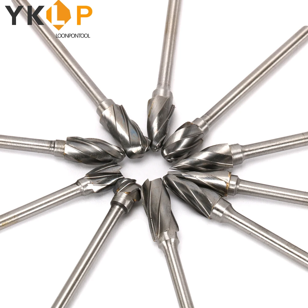 

10Pcs 3mm Wood Rotary Milling Rotary File Cutter Kit Set Tool High Quality