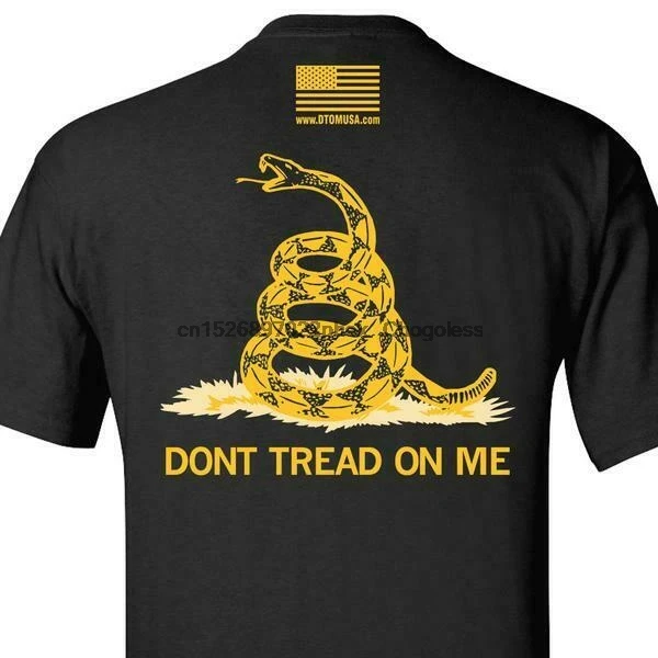 Классическая черная тактическая футболка GADSDEN с застежкой пряжкой|Мужские
