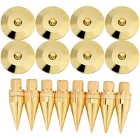 8 pairs copper speaker spike isolation stand with base pad feet mat for speaker amplifier dvd player recorder