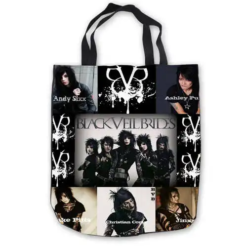 Custom Canvas bvb_chibi_black_veil_brides_ (1) ToteBags Hand Bags Shopping Bag Casual Beach HandBags Foldable 180911-04-56 | Багаж и сумки