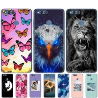 back cover phone case for huawei honor 7x soft tpu silicon back cover 360 full protective printing transparent clear coque