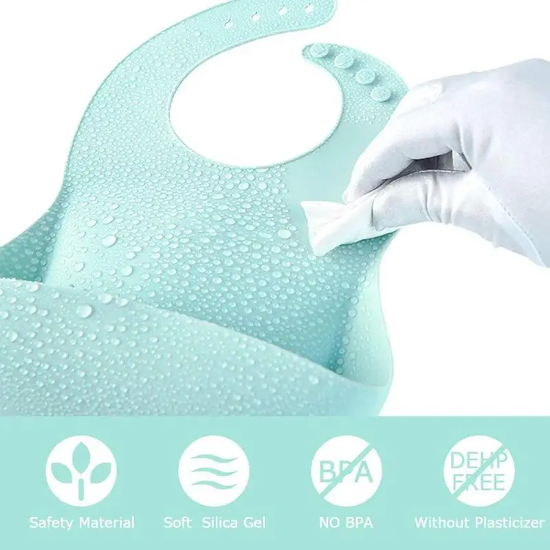 

Silicone Baby Bib Food Grade Waterproof Bib Baby Rice Silicone Saliva Pocket 120g Pocket N4M3