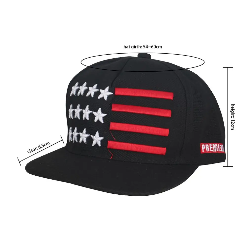 Мужские Бейсбольные кепки Snapback с пятью звездами Полосатая Вышивка плоские