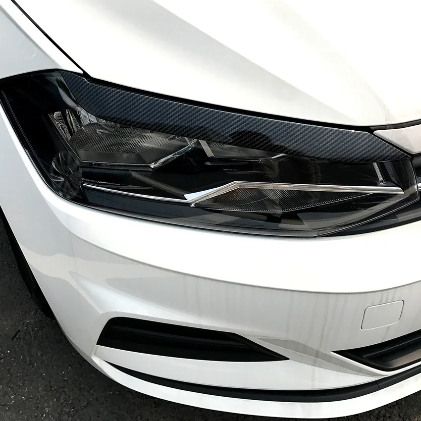 For Volkswagen Polo MK6 2019+ Headlights Eyebrow Eyelids Stickers ABS Trim Cover Accessories Car Styling | Автомобили и мотоциклы