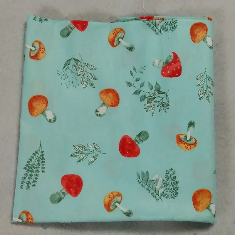 Свежий желтый синий гриб напечатанный 100% хлопок ткань 50x160 см Ткань пэчворк