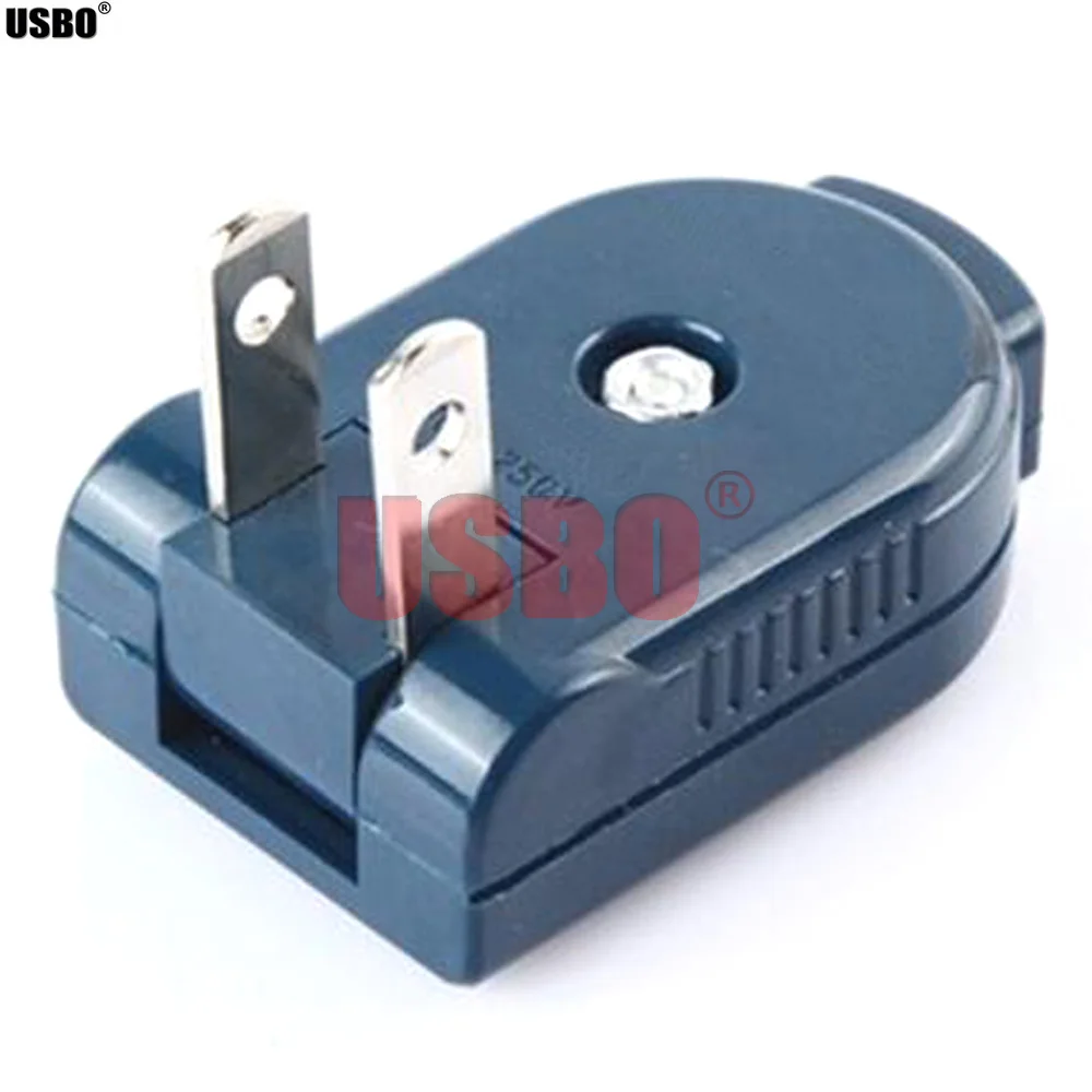 Синий Американский 2 контактный разъем 10 А 250 В с вращением на 90 градусов|us socket|adaptor