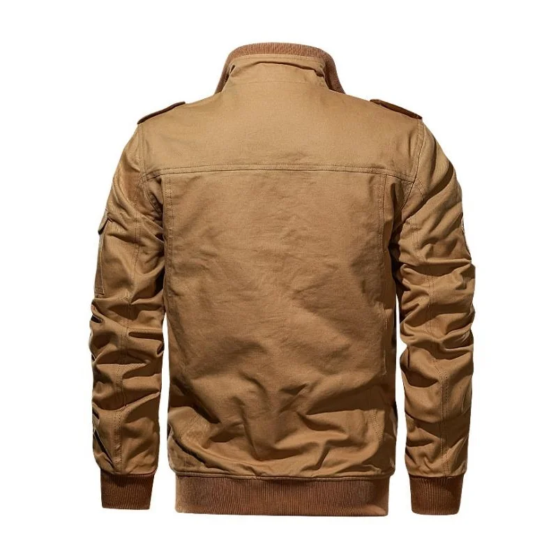 

2020 Spring Autumn Men's Europe Military Quality Casual Style Khaki Jacket Army Green Coat Man 100% Cotton Black Jackets Coats