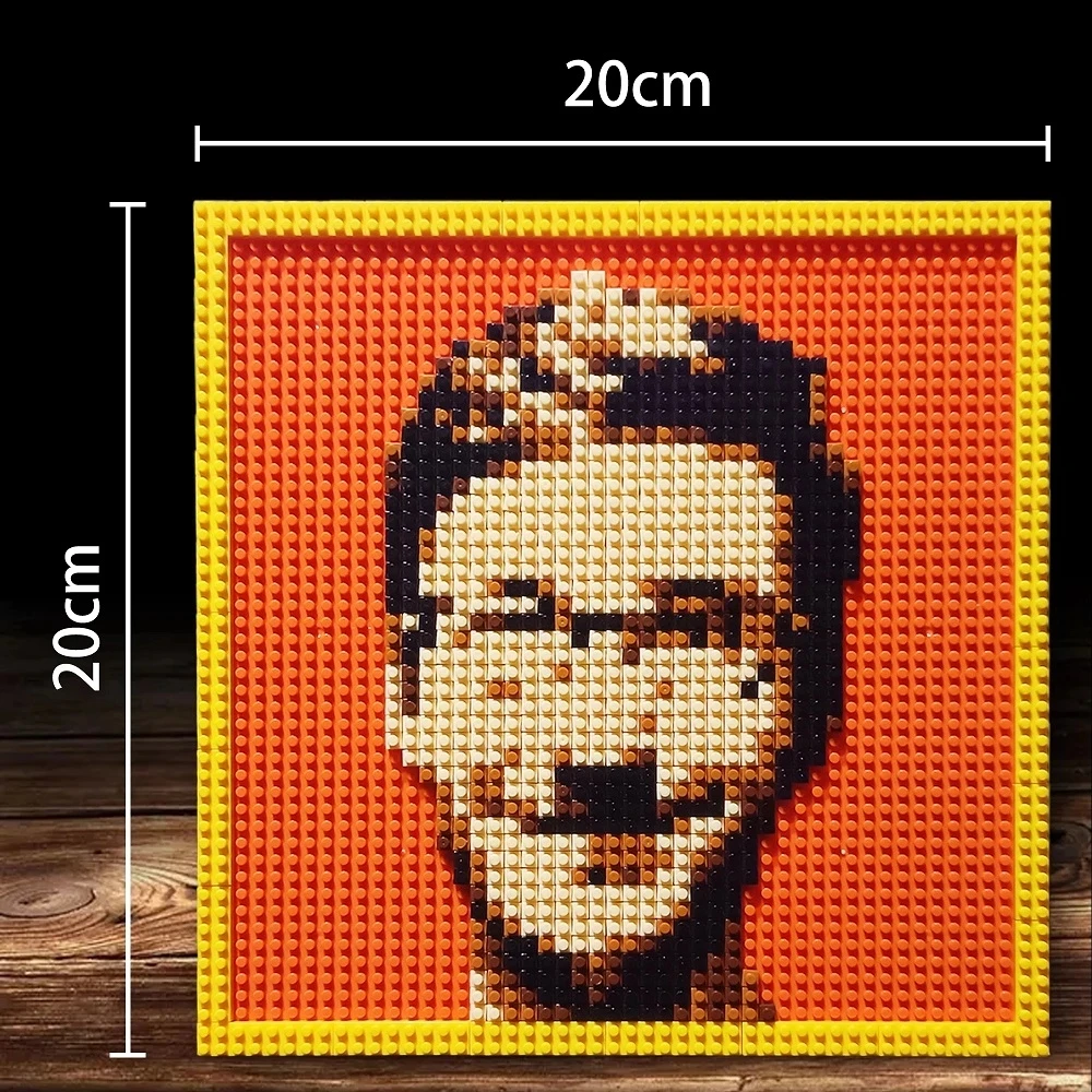 

Custom Portrait from Photo, Pixel Mosaic Art 20x20cm/ Bricked Wall Art / Best Gift for Friend, Family and Anniversaries / Build