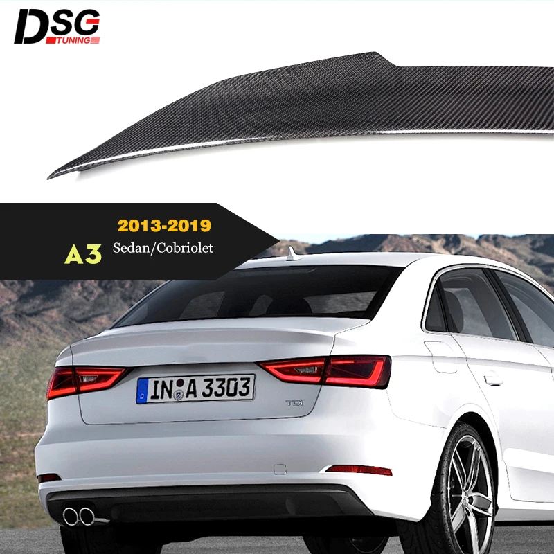 Задний спойлер для багажника из углеродного волокна Highkick подходит Audi A3 седан и