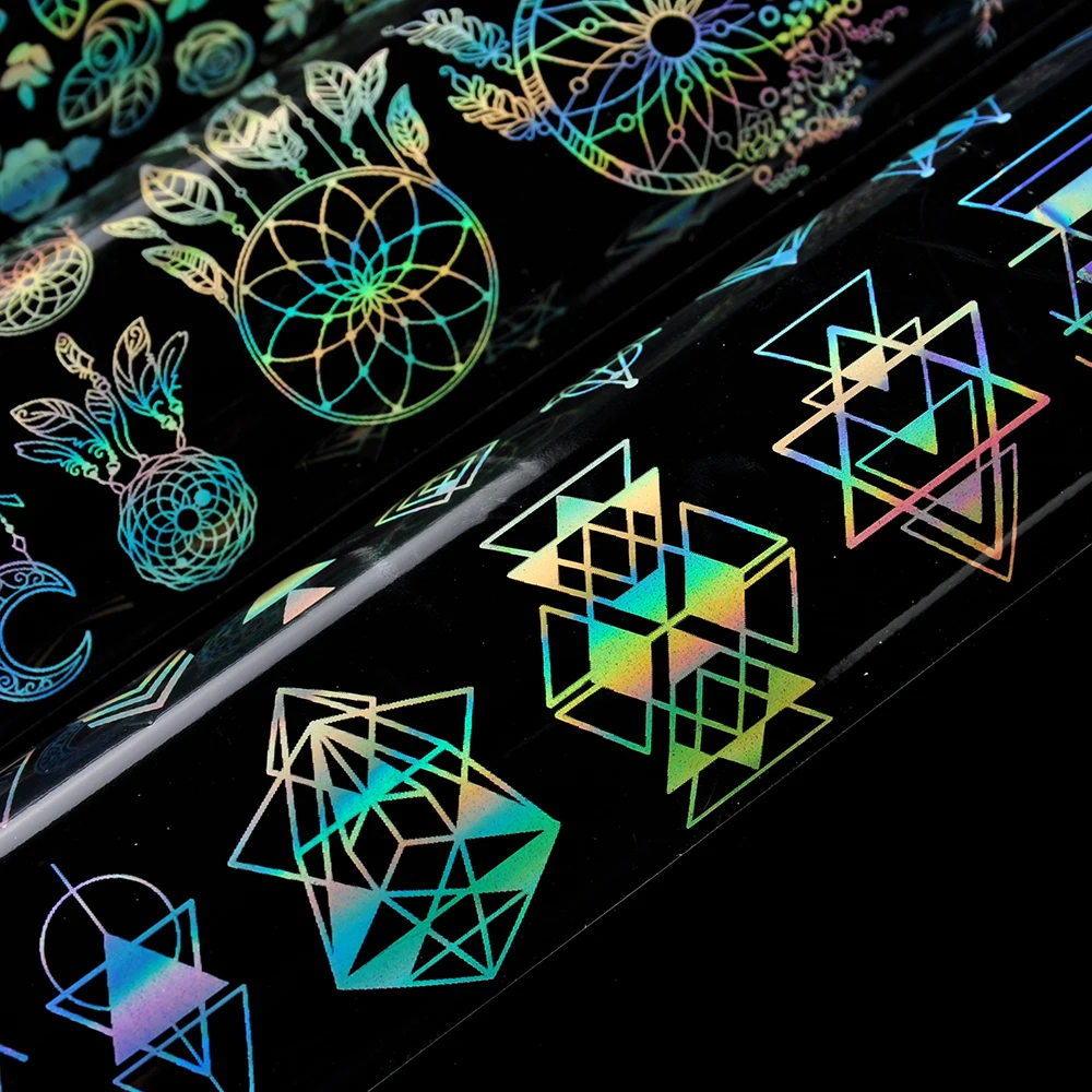 

Christmas Halloween Pattern Nail Foil Decals Laser Flash Gel DIY 3D Nail Sticker Nail Art Decoration Tool Without Adhesive