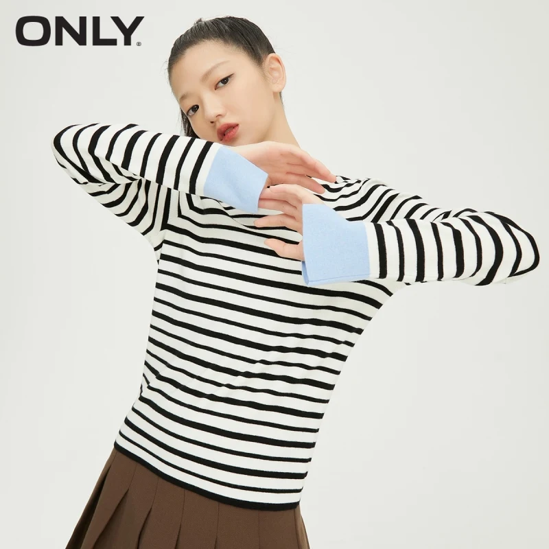 

ONLY winter new striped contrast color base sweater women | 121413036