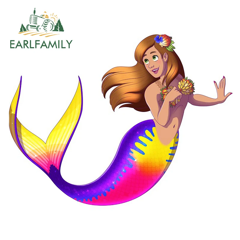 Наклейки для автомобиля "The Mermaidaria Camper" от EARLFAMILY, размером 13 см х 10,1 см, стильные, творческие, устойчивые к царапинам и декоративные.