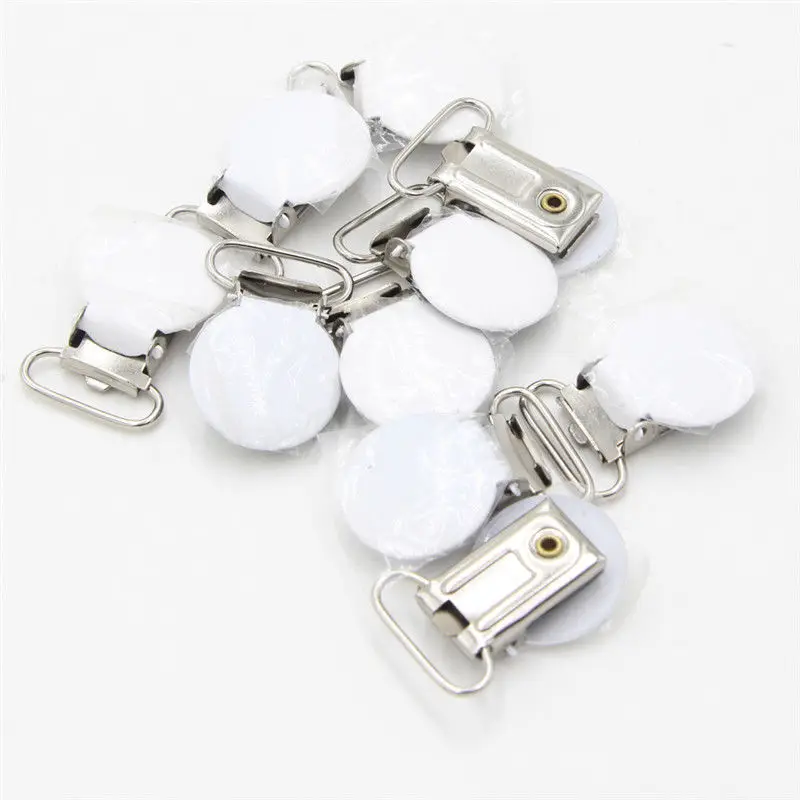 

10Pcs Alloy Round Suspender Paci Pacifier Holder Webbing Ribbon Mitten Clip Hook