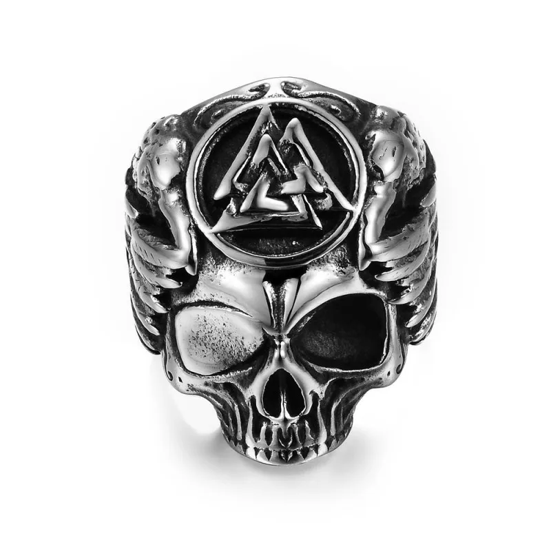 

Party Performance Wear Accessories Holiday Gifts Men's Fashion Trend Viking Odin Punk Style Raven Skull Ring