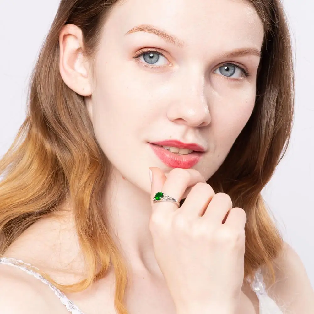 Стерлинговое Серебро 925 пробы изумруды CZ Кельтский Узел обещают помолвку