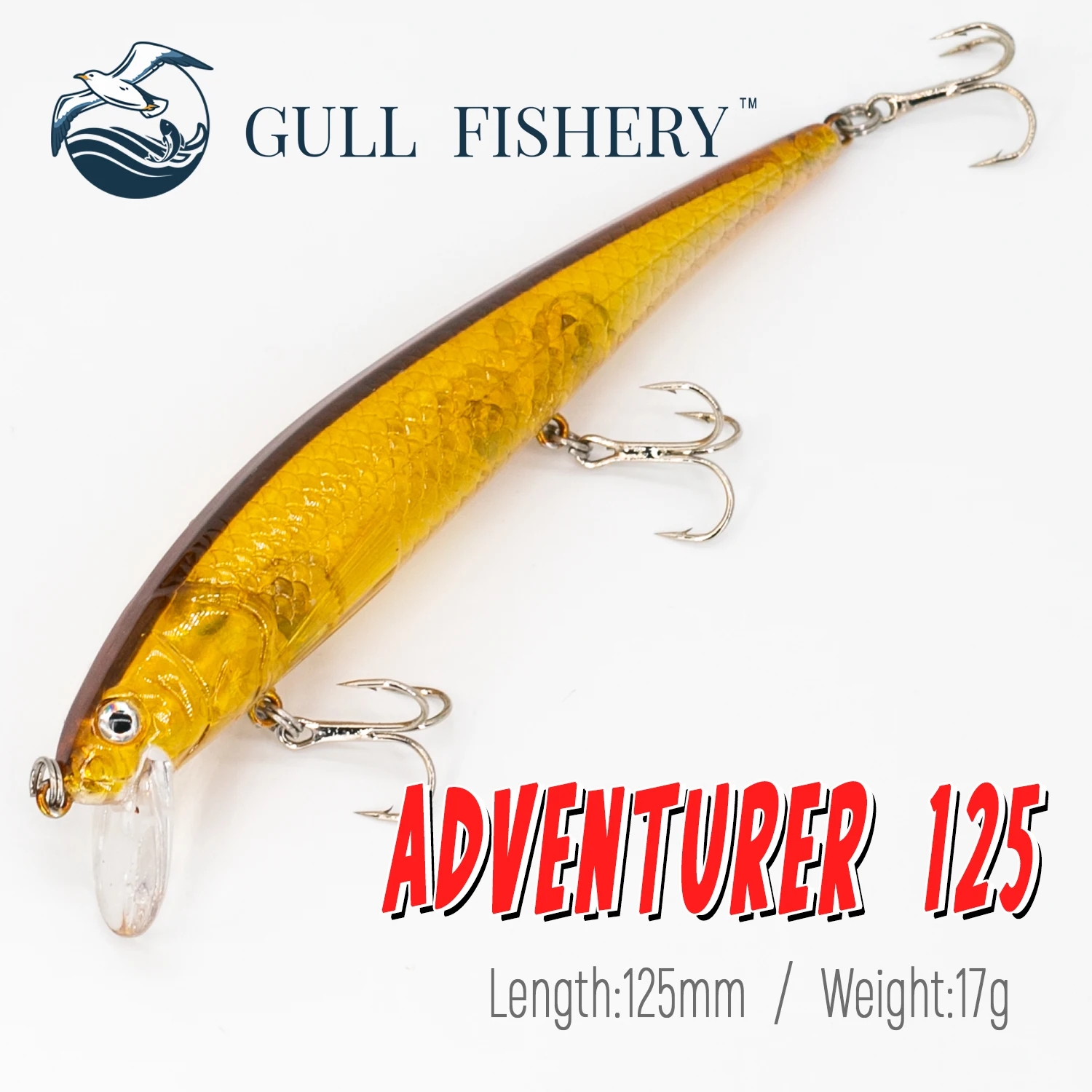 

GULL FISHERY 12.5cm 17g Hot Model Fishing Lure Hard Bait Pike Sinking Minnow Swimbait Wobbler Quality Professional Depth0-1.5m