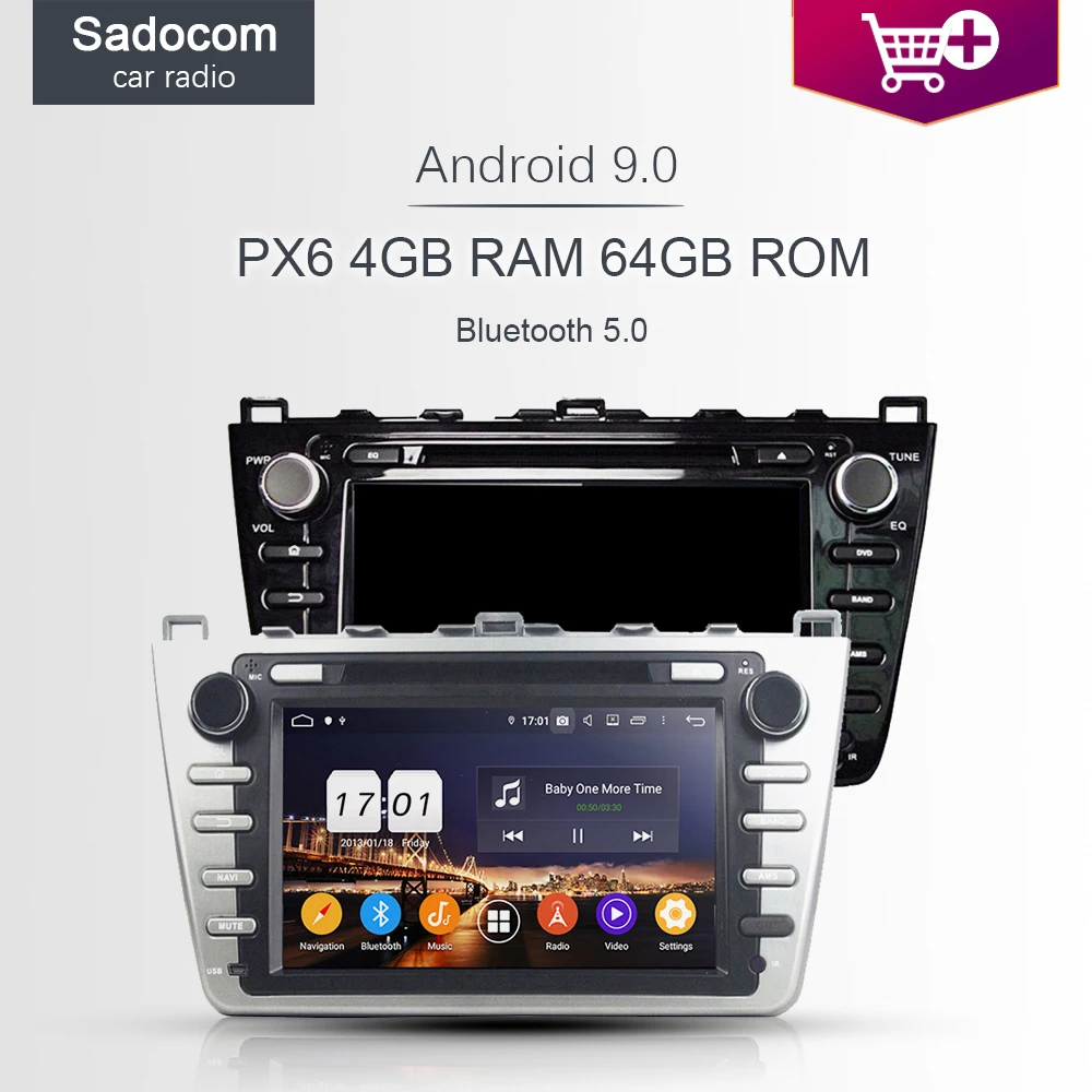 720P DSP PX6 2 din Android 9 0 для MAZDA 6 Ultra Ruiyi 2008 2012 4 Гб ОЗУ 8 ядер автомобильный DVD плеер Glonass RDS