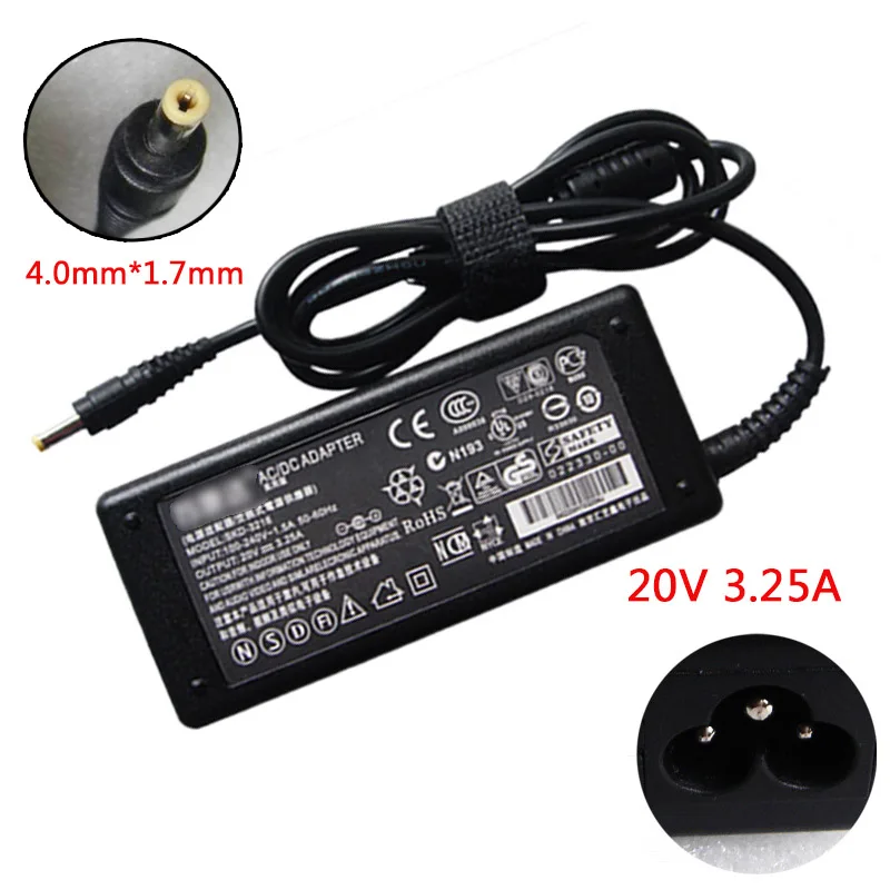 

New 20V 3.25A 65W Laptop Power Adaptör For Lenovo 710 510S 310 Air12/13/15 4.0mm*1.7mm charger