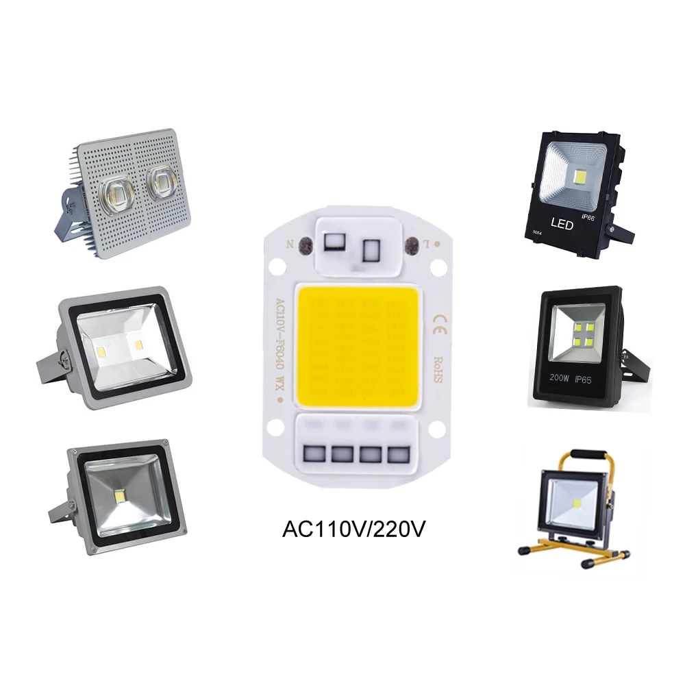 

FOXGBF AV 110V 220V LED COB Chip 20W 30W 50W COB Chip LED Lamp No Need Driver for Flood Light Spotlight Lampada DIY Lighting
