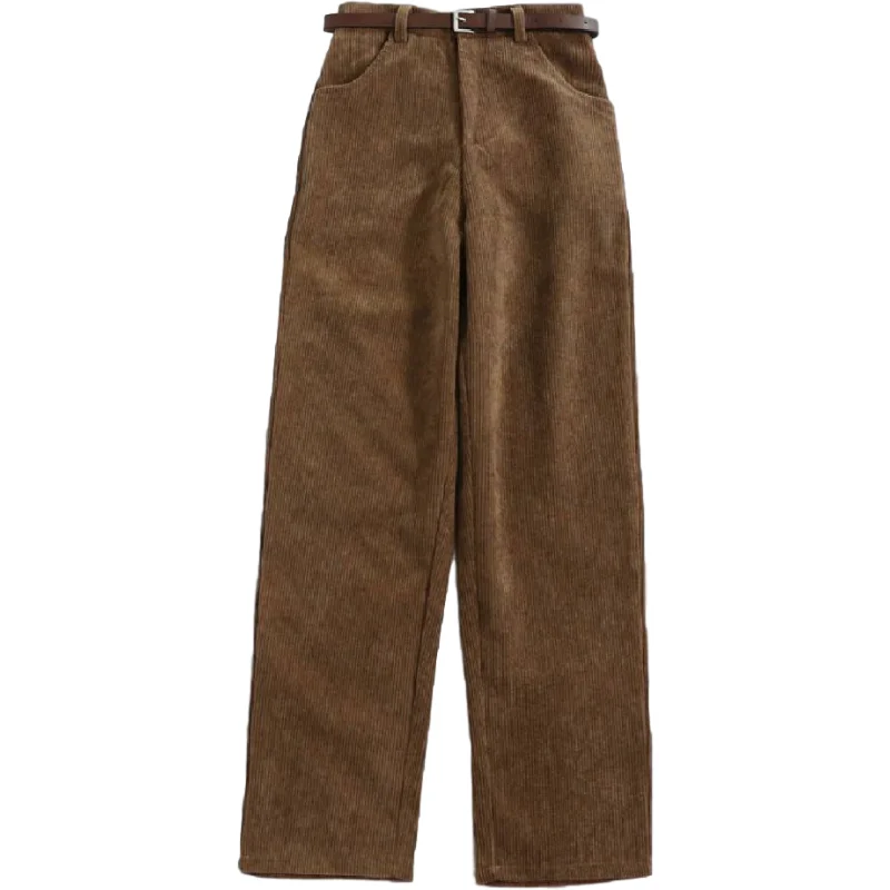 

XS-4XL Winter Velvet Thick New Straight Wide Leg Womens Trousers Autumn Streetwear Chic Pants Women High Waist Plus Size Loose