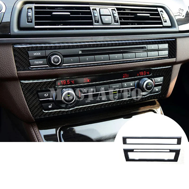 Для BMW 5 серии F10 F11 консоль из углеродного волокна кондиционер и панель CD покрытие