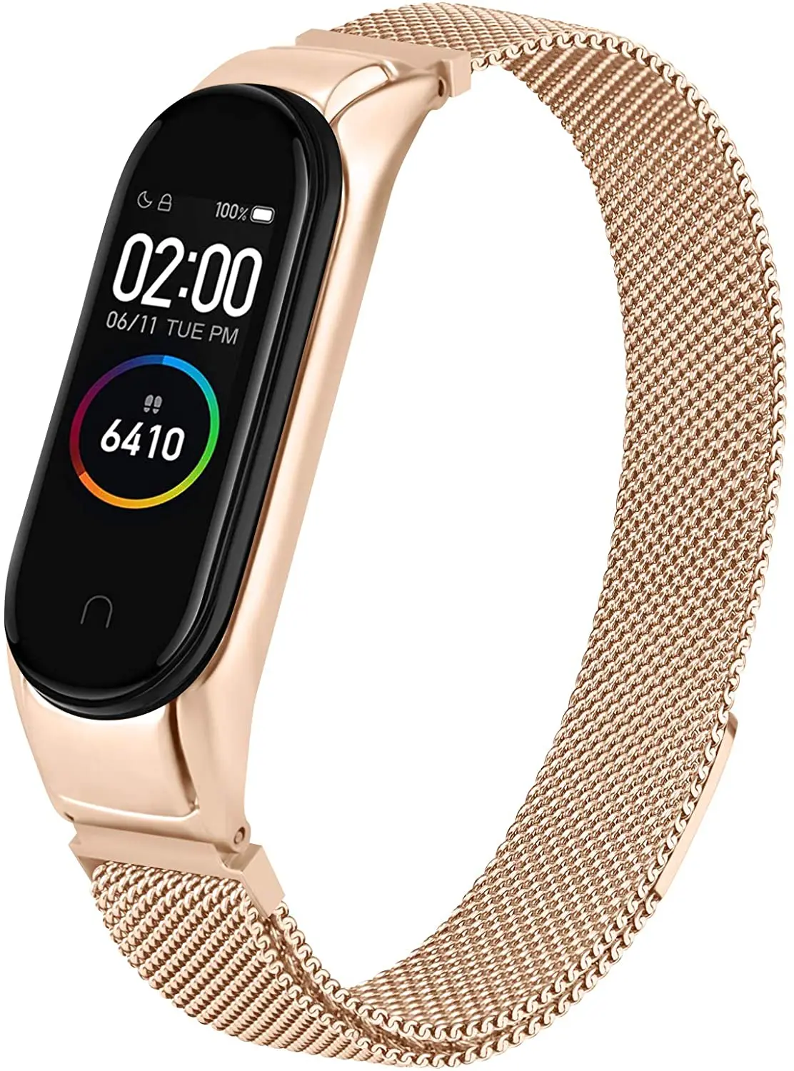 For New Xiaomi wristband 3/4/5/6/7 metal band strap buckle stainless steel band strap Mi bracelet wristband Unisex snap buckle