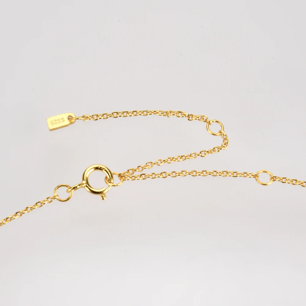 Женское ожерелье с подвеской ANDYWEN из стерлингового серебра 925 пробы золотистого