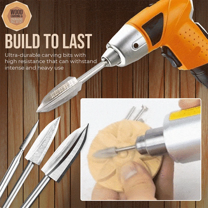 

Wood Carving and Engraving Drill Bit Set for Wood Wookworking Works IQ6