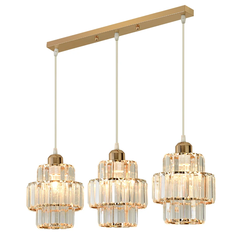 

LED Pendant Light Crystal For Livingroom Bedroom Restaurant Glass Metal E27 Home Ceiling Chandelier Lamp Modern Light Fixture