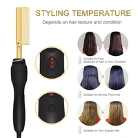 electric hot comb hair straightening ceramic comb security portable curling iron heated brush beard straightener press comb