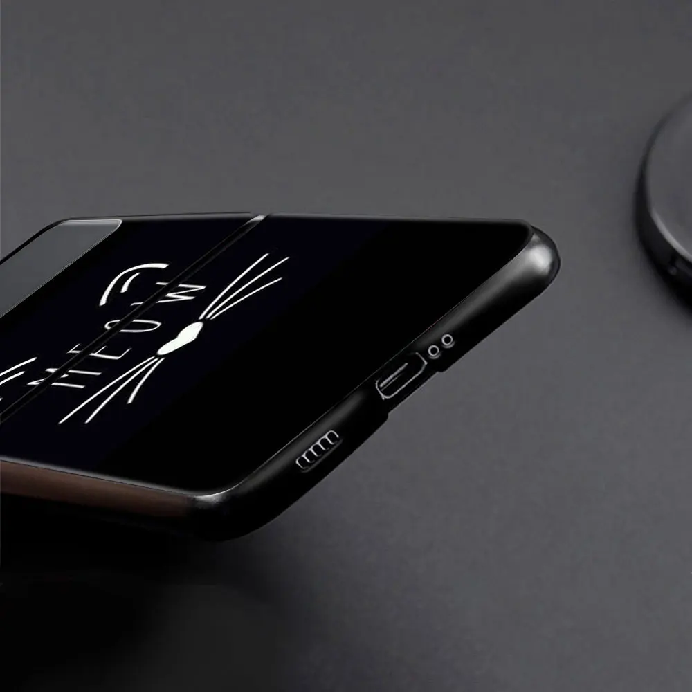 Phone Case For Samsung Galaxy Z Flip 3 5G Black Hard Cover ZFlip 3 Luxury Shockproof Bumper Cases Fundas Happy Cat Day! Shell
