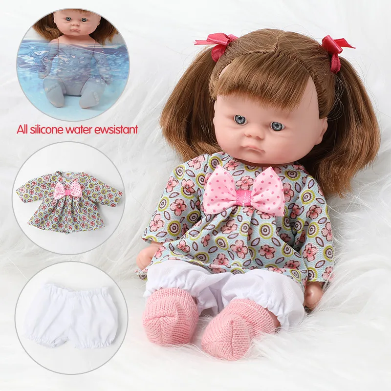 20 5 см bebe reborn baby doll реалистичное мягкое силиконовое милое Цветочное платье 3