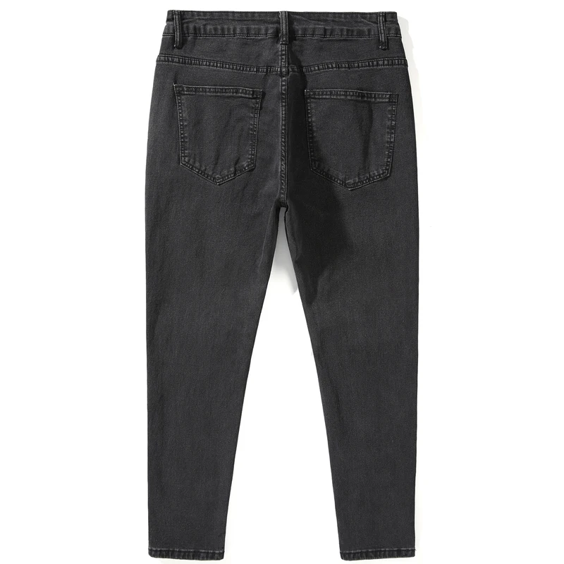 European And American Men's Skinny Jeans Youth Mid-Waist Pants