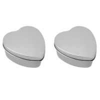 20pcs empty heart shaped silver metal tins with window for candle making candies gifts treasures